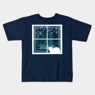 Watching Window Kitten Kids T-Shirt